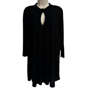 NEW Torrid Tunic Top Shirt Ribbed Knit Lightweight Keyhole 3/4 Sleeve Black 3X